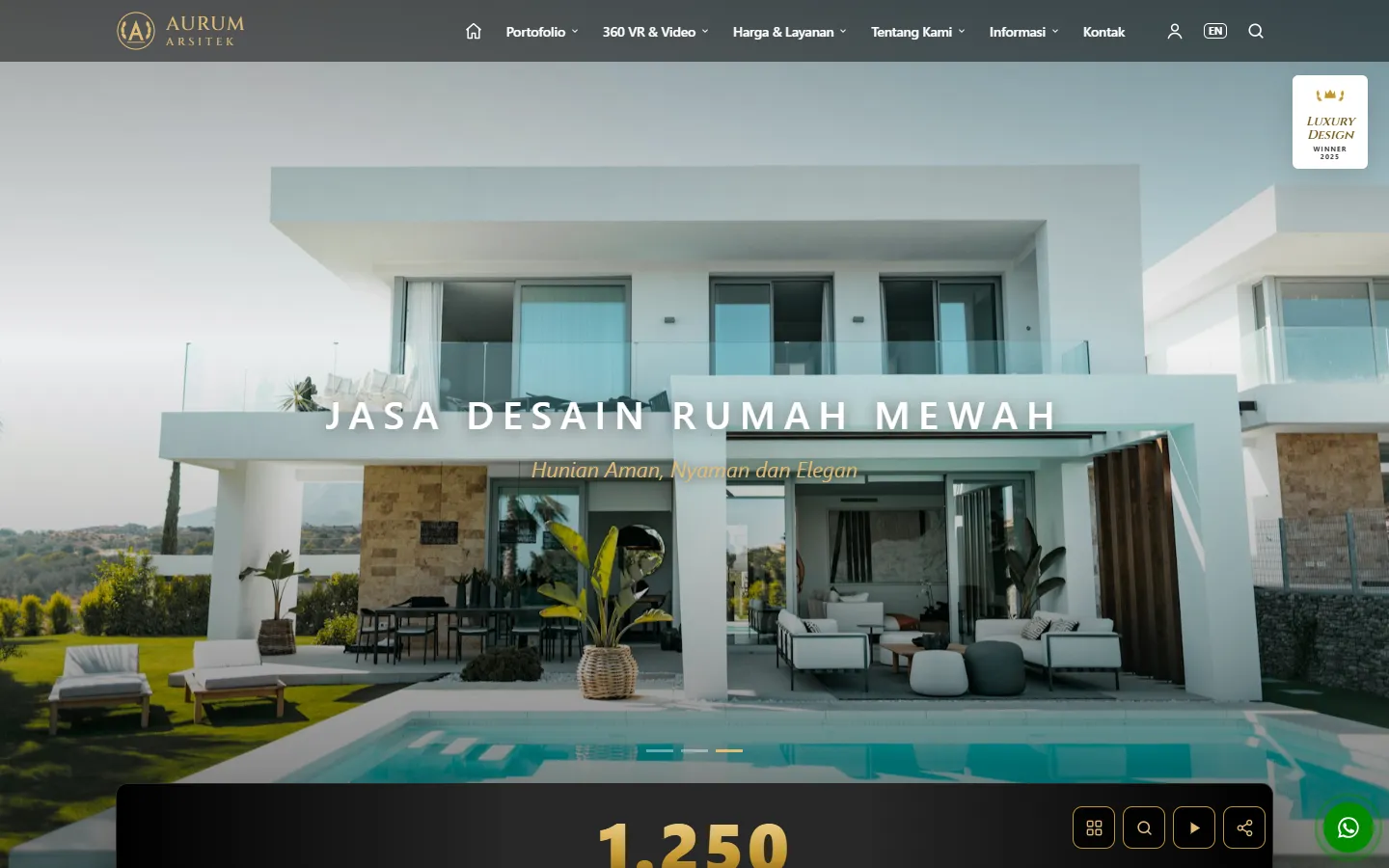 Tampilan website Aurum Arsitek (Demo)